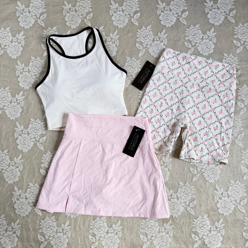 Astoria Activewear 3 Piece Pink Floral Set Size M